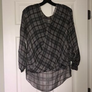 Bailey 44 Silk Plaid Top